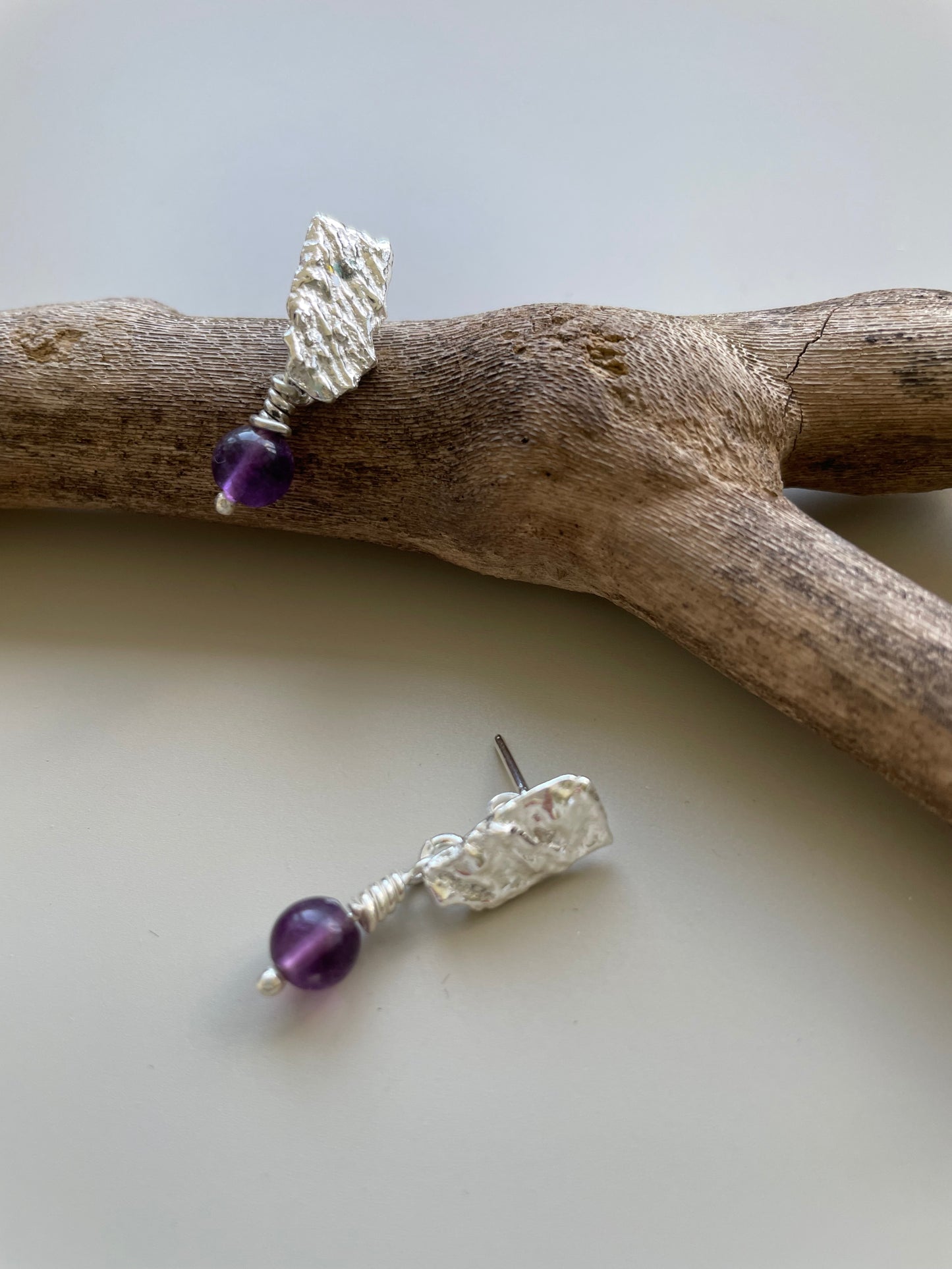 Reticulada + Amatista Earrings
