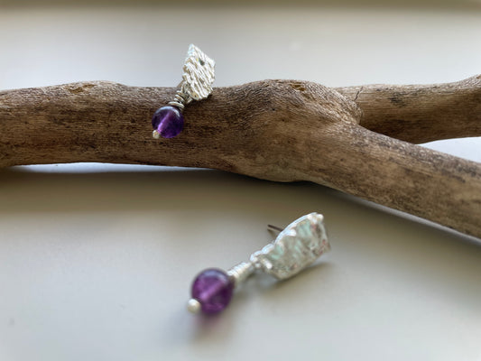 Reticulada + Amatista Earrings